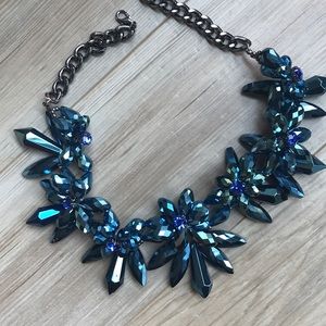 Blue floral statement necklace